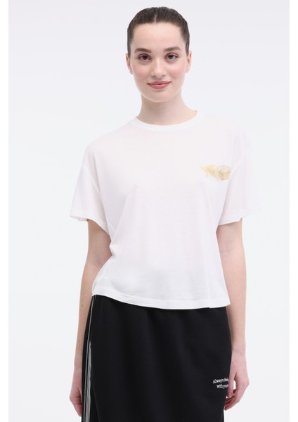 Wl Cyrus 11bt206 5fx Ekru Kadın Kısa Kol T-Shirt