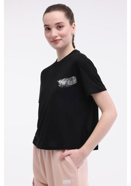 WL CYRUS 11BT206 5FX Siyah Kadın Kısa Kol T-Shirt