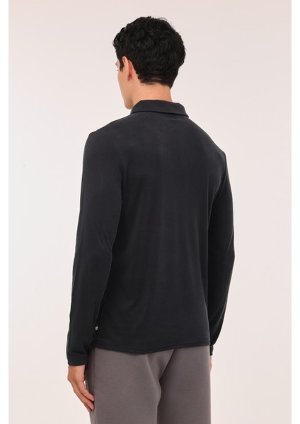 Ml Zeyn 15ıtl510 4pr Siyah Erkek Uzun Kol T-Shirt