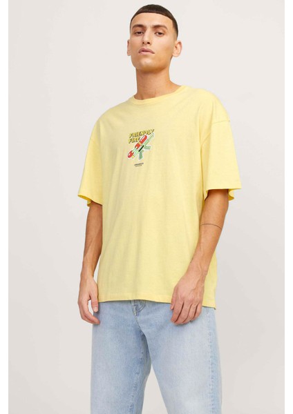 JORBLOCKPOP TEE SS CREW N Sarı Erkek Kısa Kol T-Shirt