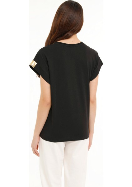 Wl Mabel-B 11ES125 3pr Siyah Kadın Kısa Kol T-Shirt