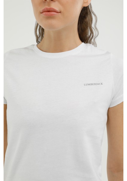 W-CT122 Basıc C Neck T-Sh Beyaz Kadın Kısa Kol T-Shirt