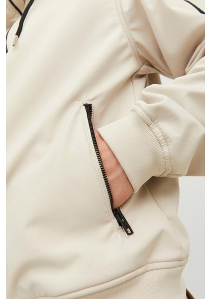 JJEBASIC SOFTSHELL HOOD N Ekru Erkek Mont