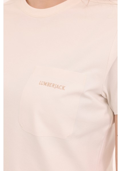 Wl Darla 11BEF009 4fx Ekru Kadın Kısa Kol T-Shirt