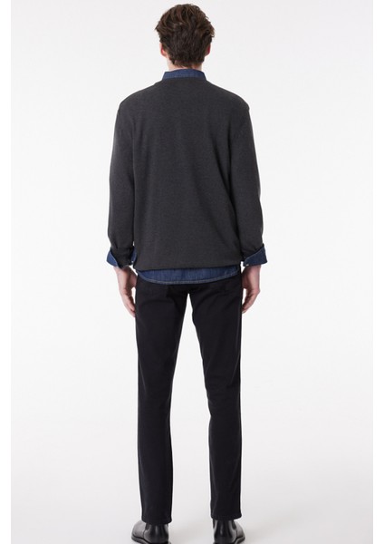 Texas Slim Fit Dar Kesim Siyah Erkek Jean Pantolon