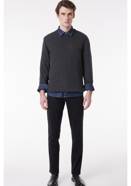 Texas Slim Fit Dar Kesim Siyah Erkek Jean Pantolon