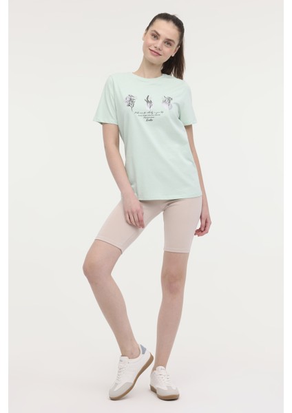WL ADELISA-B 11GFK300 4FX Yeşil Kadın Kısa Kol T-Shirt