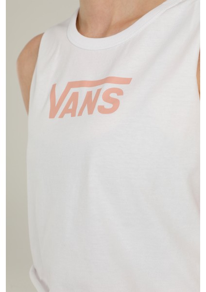 WM DROP V MUSCLE TANK-B Beyaz Kadın Kısa Kol T-Shirt