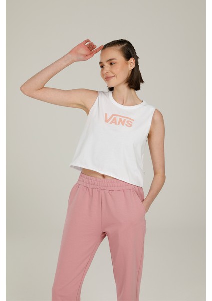 WM DROP V MUSCLE TANK-B Beyaz Kadın Kısa Kol T-Shirt