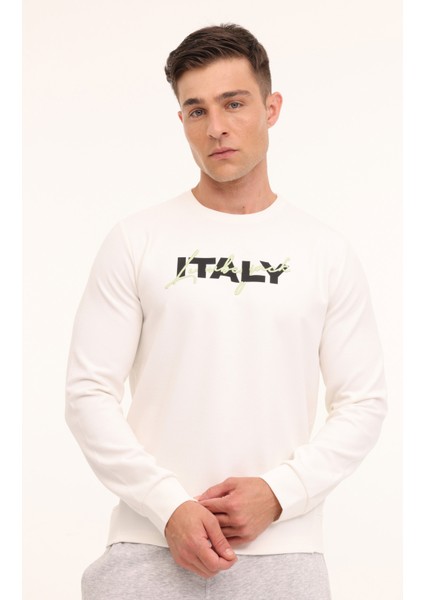 Ml Zuhn 16ıtl521 4pr Kırık Beyaz Erkek Sweatshirt
