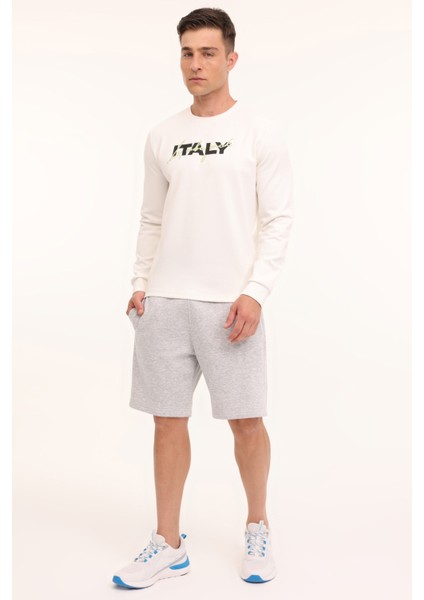 Ml Zuhn 16ıtl521 4pr Kırık Beyaz Erkek Sweatshirt