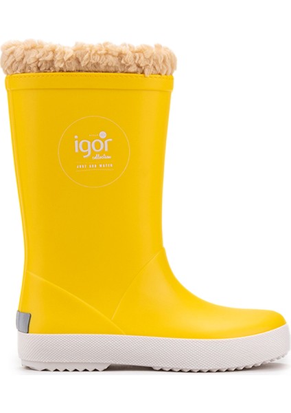 Splash Nautico Çocuk Kürklü Sarı Yağmur Çizmesi W10207-008