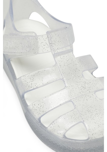 Star Glitter Unisex Çocuk Beyaz Sandalet