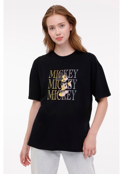 Wl Pluto 11GFL988 4fx Siyah Kadın Kısa Kol T-Shirt