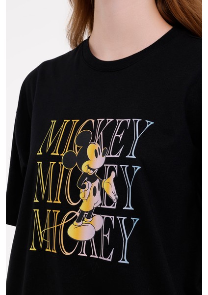 Wl Pluto 11GFL988 4fx Siyah Kadın Kısa Kol T-Shirt