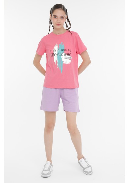 WL LAYLA 11FN17 3PR Pembe Kadın Kısa Kol T-Shirt