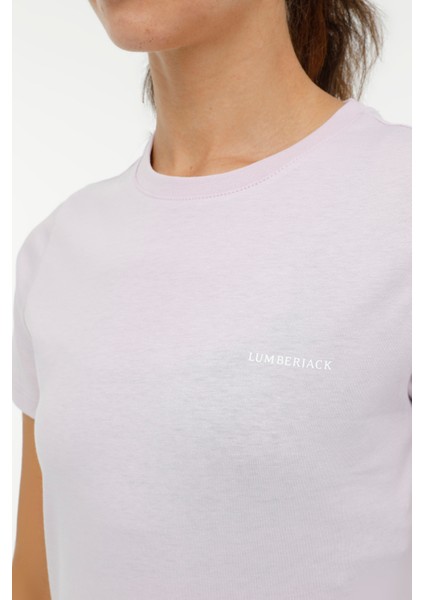 W-CT122 Basıc C Neck T-Sh Lila Kadın Kısa Kol T-Shirt