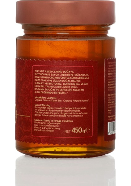Organikİç Anadolu Çiçek Balı(Kayseri)450 gr3'liSet