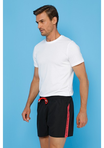 SUNAPEE LAKE LOGO Siyah Erkek Deniz Şortu