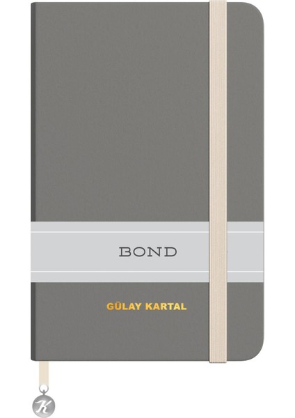Kişiselleştirilebilir Çizgili Ciltli Bond Defter - Gri