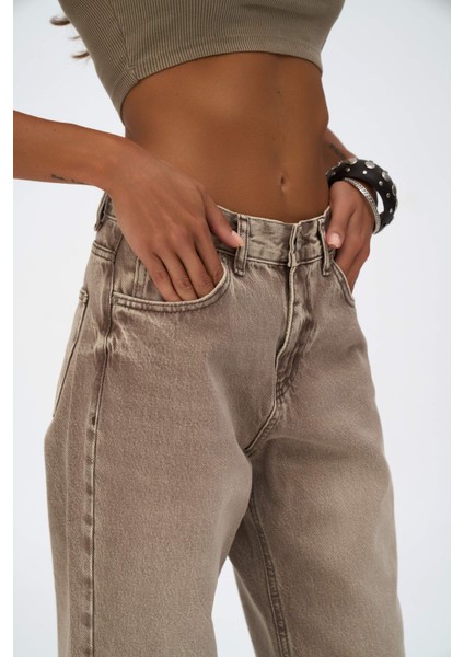 Volme Yıkamalı Kahve Jean Pantolon