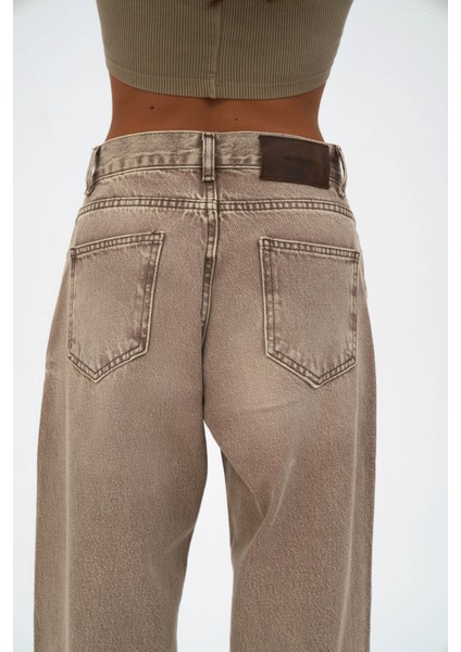 Volme Yıkamalı Kahve Jean Pantolon