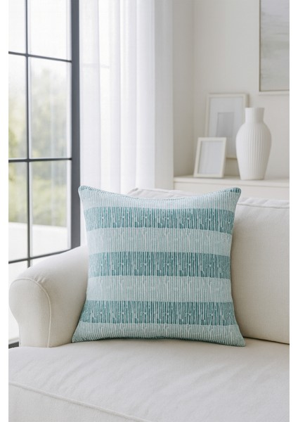 Duck Desenli Kırlent Kılıfı Su Yeşili V1 70X70