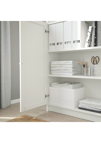 Yarım Kapaklı Kitaplık, Beyaz, 80X30X202 cm modelleri