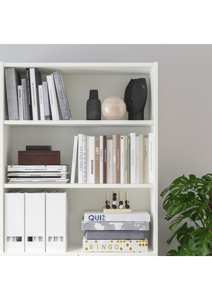 Yarım Kapaklı Kitaplık, Beyaz, 80X30X202 cm fırsatları