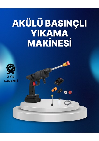 Depomix Kablosuz Taşınabilir Basınçlı Yıkama Tabancası Köpük Şişeli