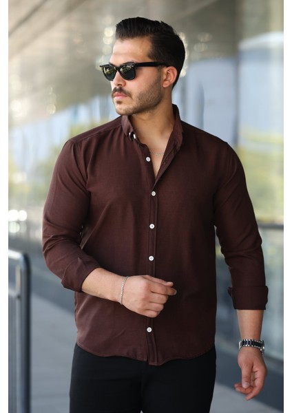 Erkek Uzun Kollu Regular Sofya Keten Gömlek