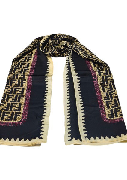 F Desen Vual Ipek Şal Siyah Fuşya fiyatları
