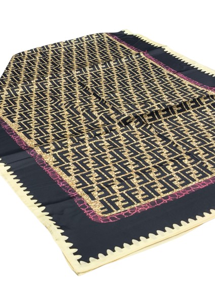 F Desen Vual Ipek Şal Siyah Fuşya fırsatları