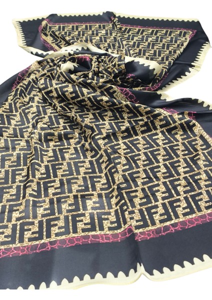 F Desen Vual Ipek Şal Siyah Fuşya indirimleri