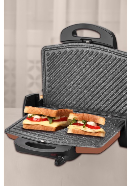 Granit Plakalı 1750W Tost ve Izgara Makinesi, 5 Kademe Isı Ayarı indirimleri