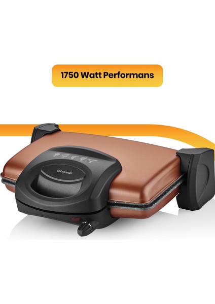 Granit Plakalı 1750W Tost ve Izgara Makinesi, 5 Kademe Isı Ayarı