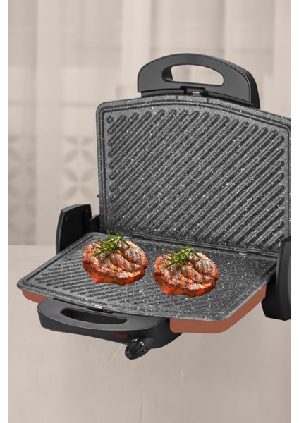 Granit Plakalı 1750W Tost ve Izgara Makinesi, 5 Kademe Isı Ayarı