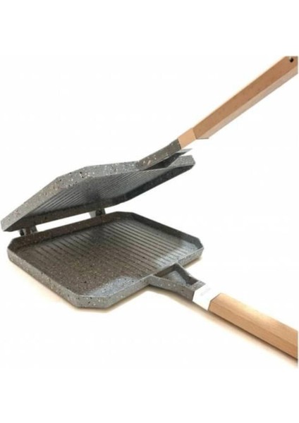 Sağlıklı ve Pratik Tam Açılır Izgara, Ergonomik Granit Tost Makinesi, Siyah Renk modelleri