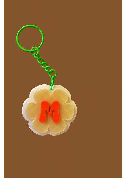 Kişiye Özel Harfli Çiçek Anahtarlık – Istediğiniz Harf Yazılır - Turuncu Harf -Kişiye Özel Hediyelik & Çanta Süsü fiyatları