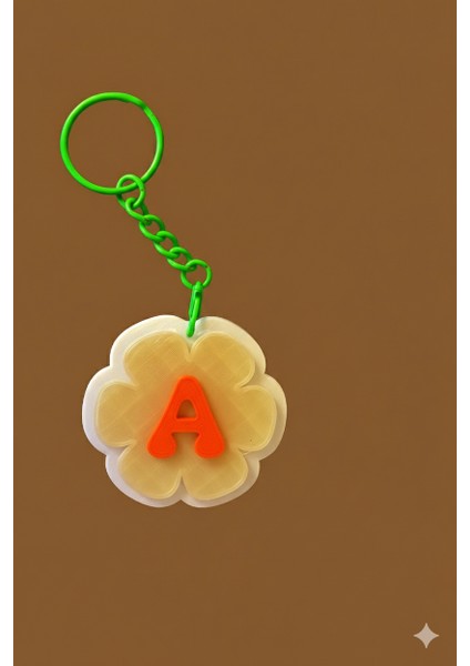 Kişiye Özel Harfli Çiçek Anahtarlık – Istediğiniz Harf Yazılır - Turuncu Harf -Kişiye Özel Hediyelik & Çanta Süsü modelleri