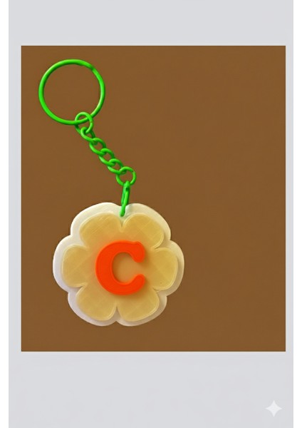 Kişiye Özel Harfli Çiçek Anahtarlık – Istediğiniz Harf Yazılır - Turuncu Harf -Kişiye Özel Hediyelik & Çanta Süsü fırsatları