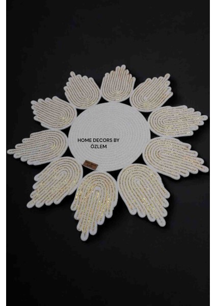 Hasır örtü Dekoratif Runner Dekoratif Örtü Masa Örtüsü Düzenleyici ekru -gold renk 55x55 fiyatları