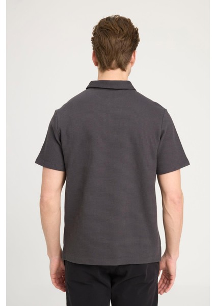 Siyah Erkek Polo T-Shirt W7Nq20528633W Fermuarlı Polo T-Shir fırsatları