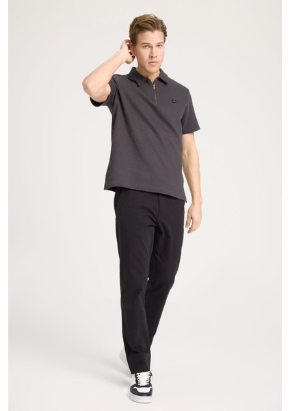 Siyah Erkek Polo T-Shirt W7Nq20528633W Fermuarlı Polo T-Shir indirimleri