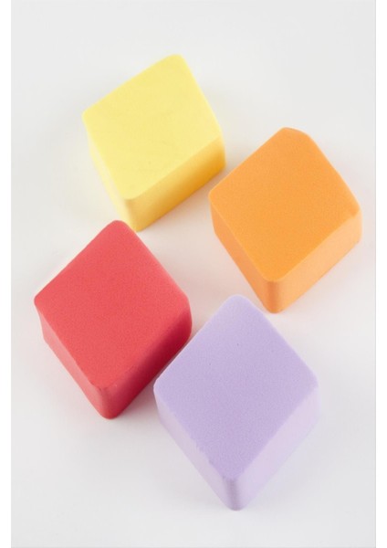 Depomix 4 Adet Kare Makyaj Süngeri-Renkli