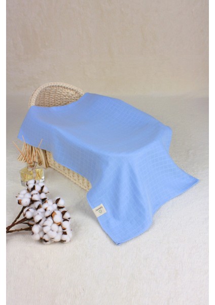® Müslin Örtü Bebek Çocuk 2'li Set Okyanus Desenli-Mavi Renk 2 Katlı %100 Organik Pamuk 110X110 cm modelleri