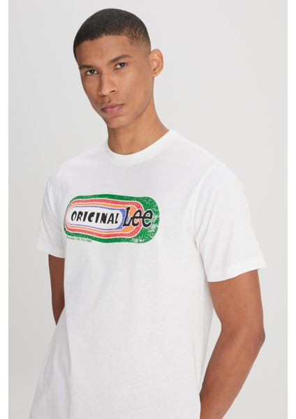 Erkek Beyaz Yuvarlak Yaka Tişört