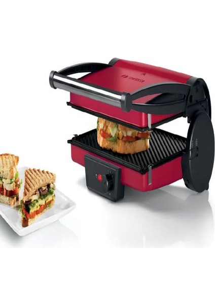 Kırmızı 2000W Tost Makinesi, Mutfak Tartısıyla Birlikte, Şık ve Fonksiyonel Tasarım