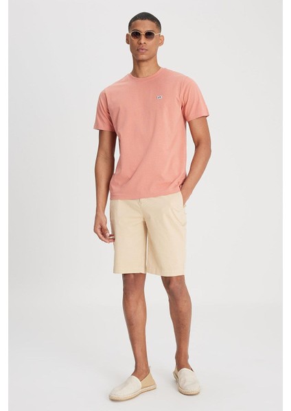 Regular Fit Rahat Kesim Bisiklet Yaka Kısa Kol Logolu Tişört