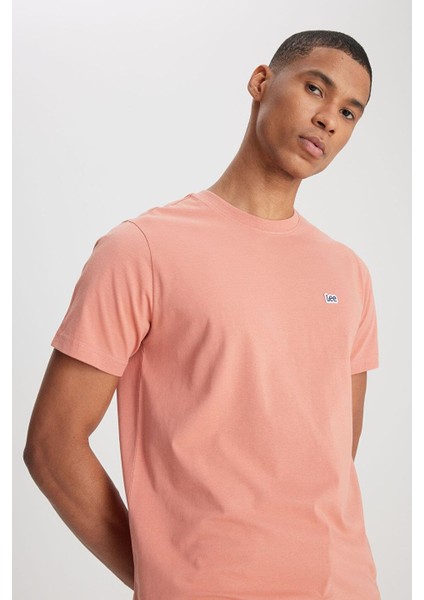 Regular Fit Rahat Kesim Bisiklet Yaka Kısa Kol Logolu Tişört